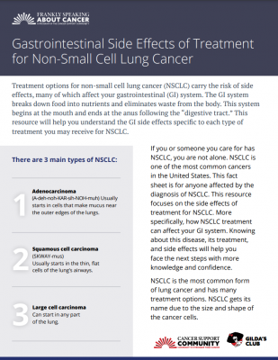 Gastrointestinal Side Effects of Treatment for Non-Small Cell Lung Cancer